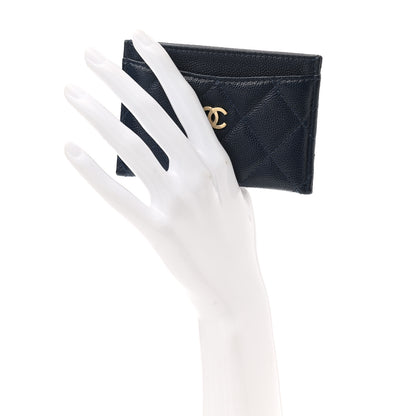 Chanel Caviar Quilted Card Holder Navy 2 of 9