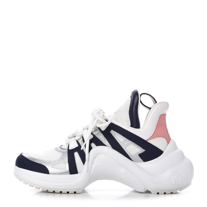Louis Vuitton Calfskin Technical Nylon LV Archlight Sneaker 40.5 White Blue Pink 1 of 9