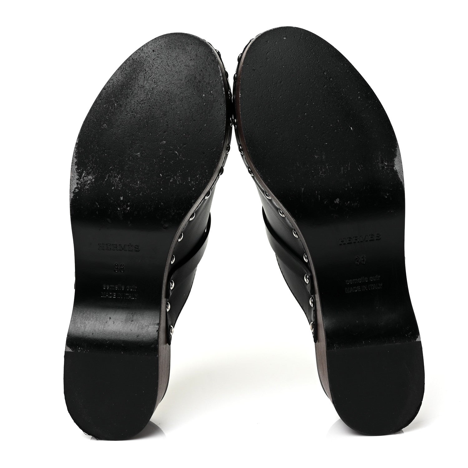 Hermes Calfskin Carlotta Mules 36 Black 5 of 7