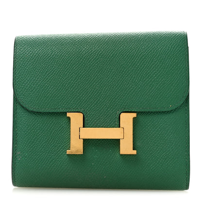 Hermes Epsom Constance Short Wallet Vert Vertigo 1 of 11