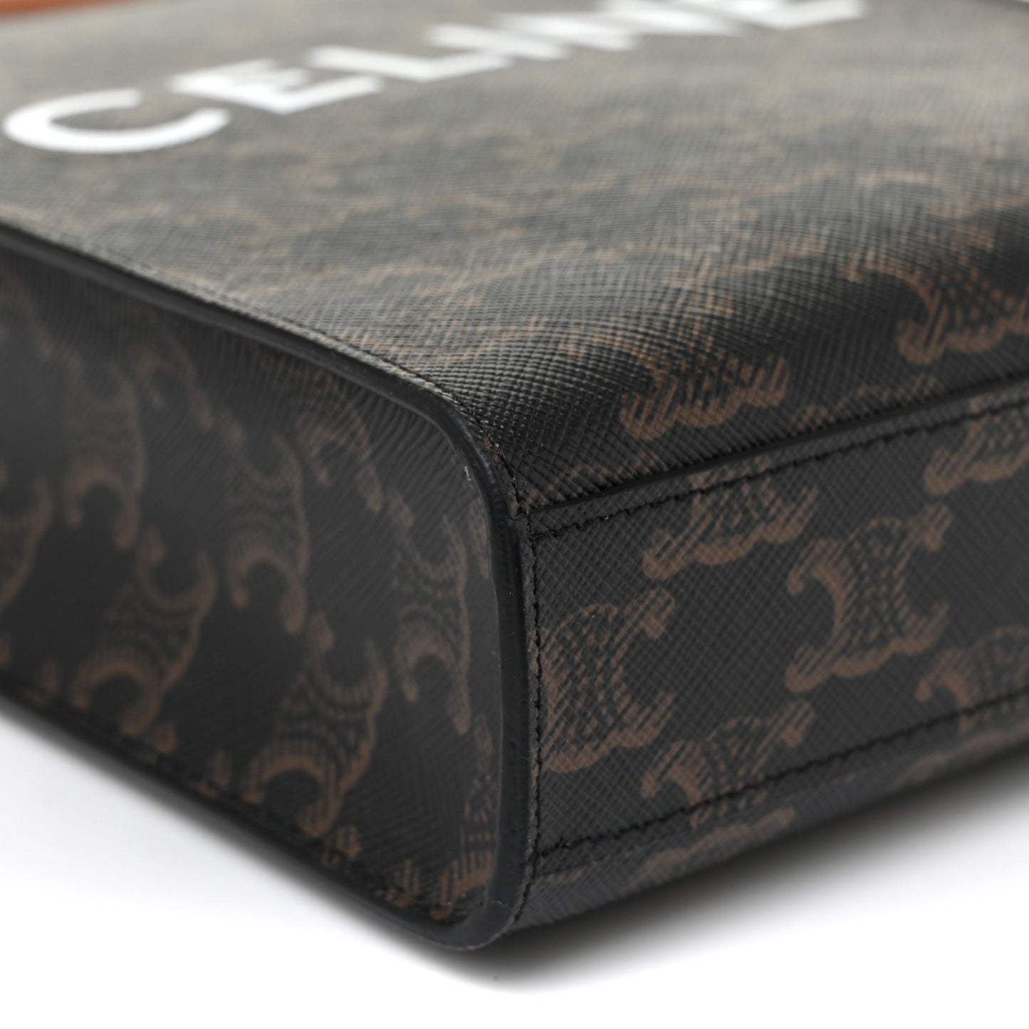 Triomphe Canvas Calfskin Mini Vertical Cabas Tan