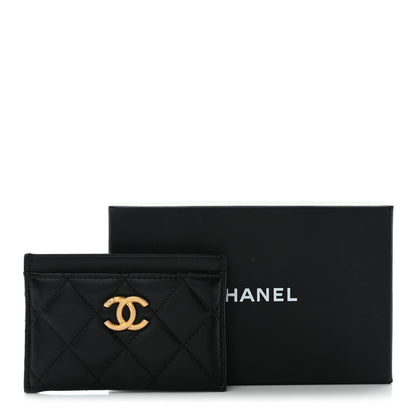 Chanel Lambskin Quilted CC Card Holder Black 12 of 12