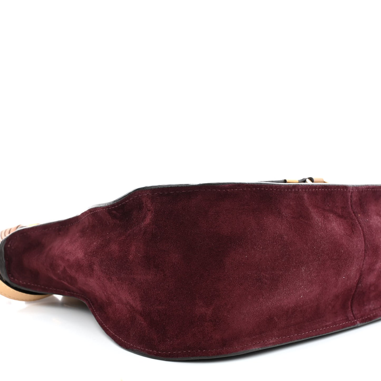 Suede Calfskin Braided Medium Marcie Double Carry Burgundy