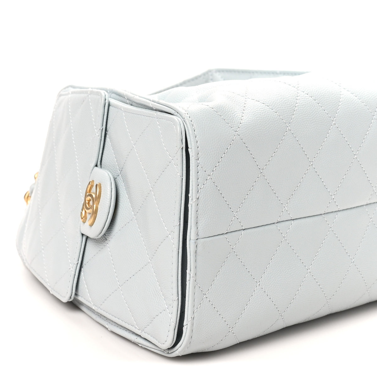 Caviar Quilted Small Chanel 25 Handbag Light Blue
