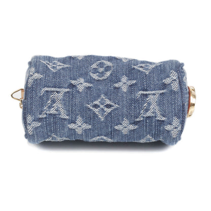 Louis Vuitton Monogram Denim Pochette Speedy PM Key Holder Blue 3 of 10