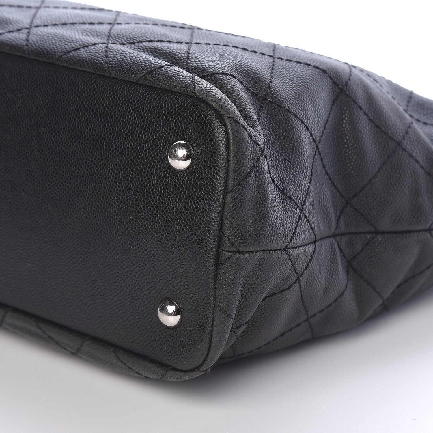 Chanel Grained Calfskin Quilted Large Daily Shopping Tote Black 6 of 10