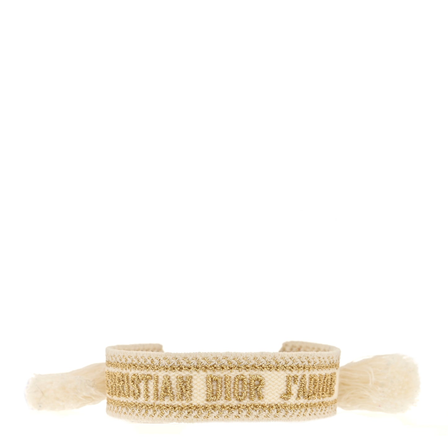 Woven Cotton J'Adior Friendship Bracelet White Gold