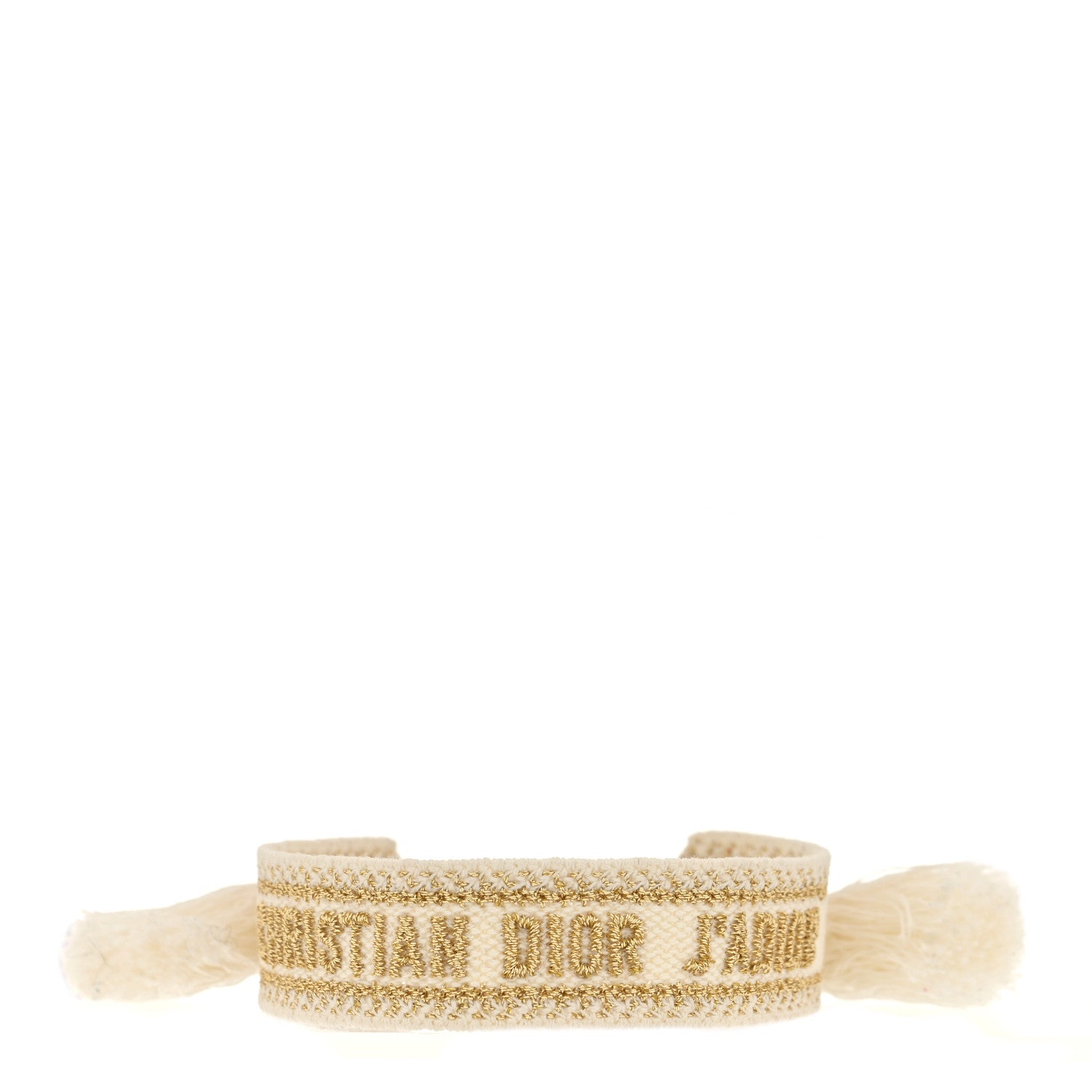 Christian Dior Woven Cotton J'Adior Friendship Bracelet White Gold 1 of 3