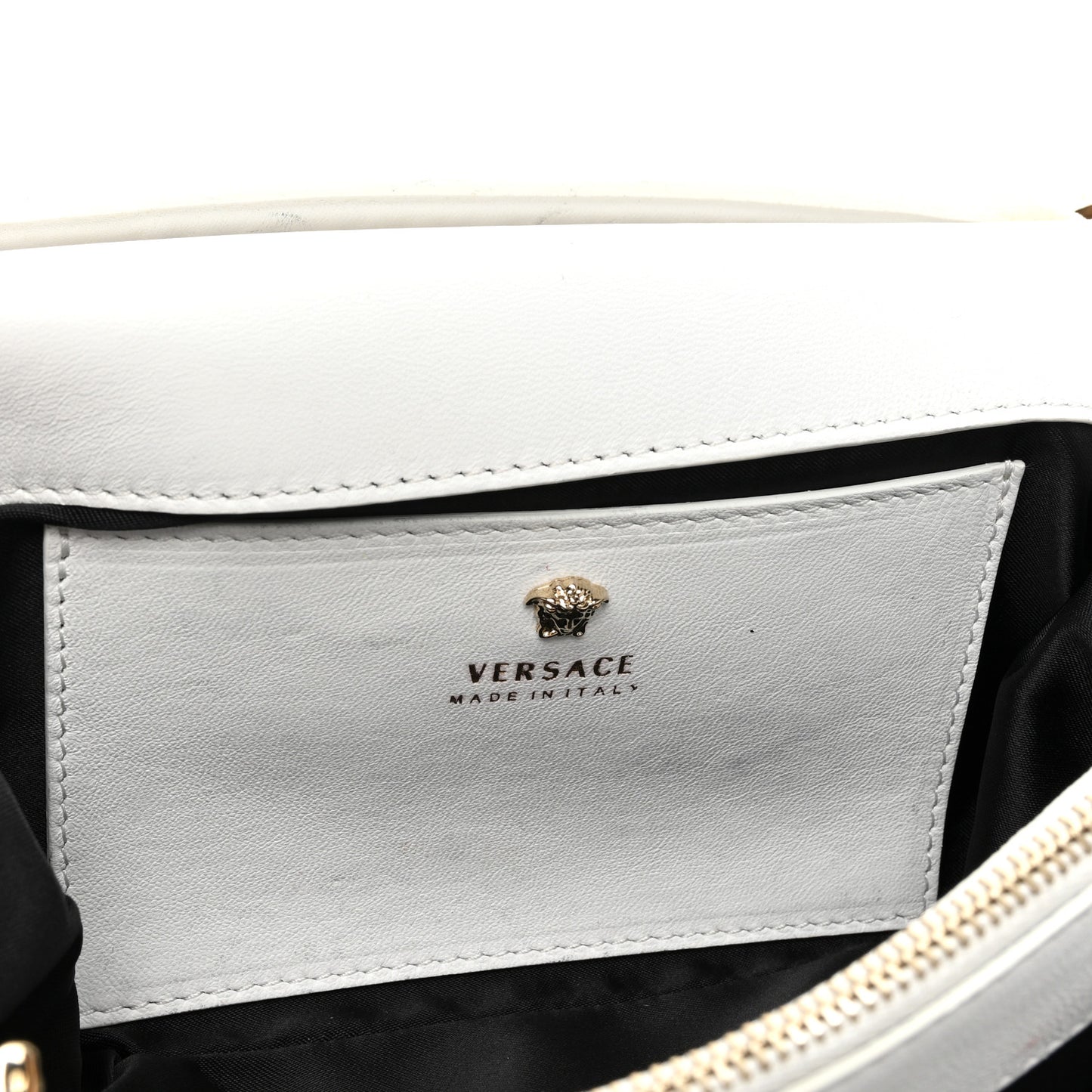 Palazzo Medusa Flap Bag White