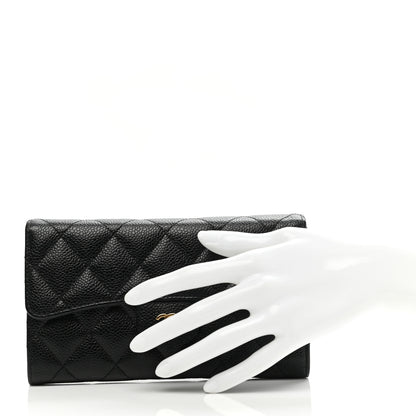 Chanel Caviar Quilted Large Flap Wallet Black 2 of 11