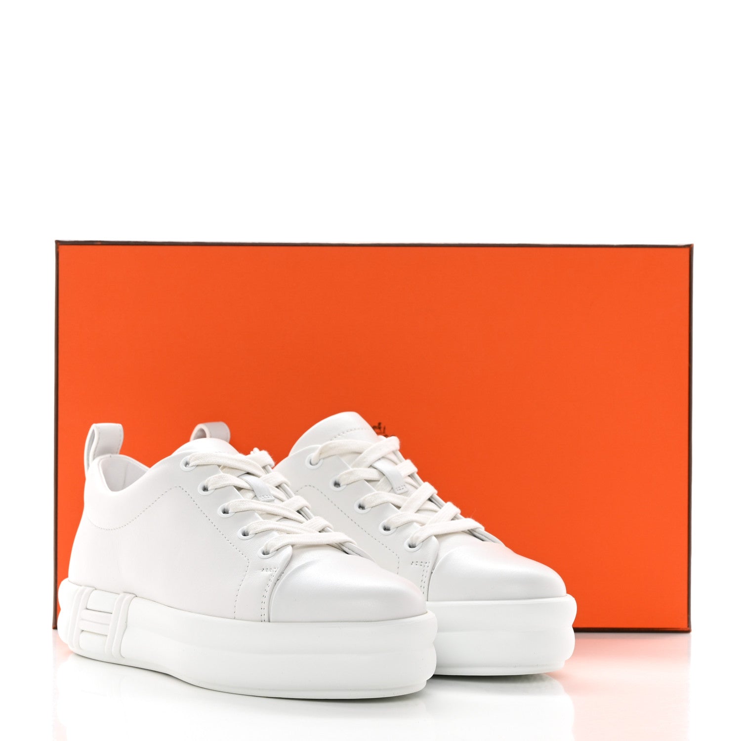 Hermes Calfskin Womens Happy Sneakers 35 White 9 of 9
