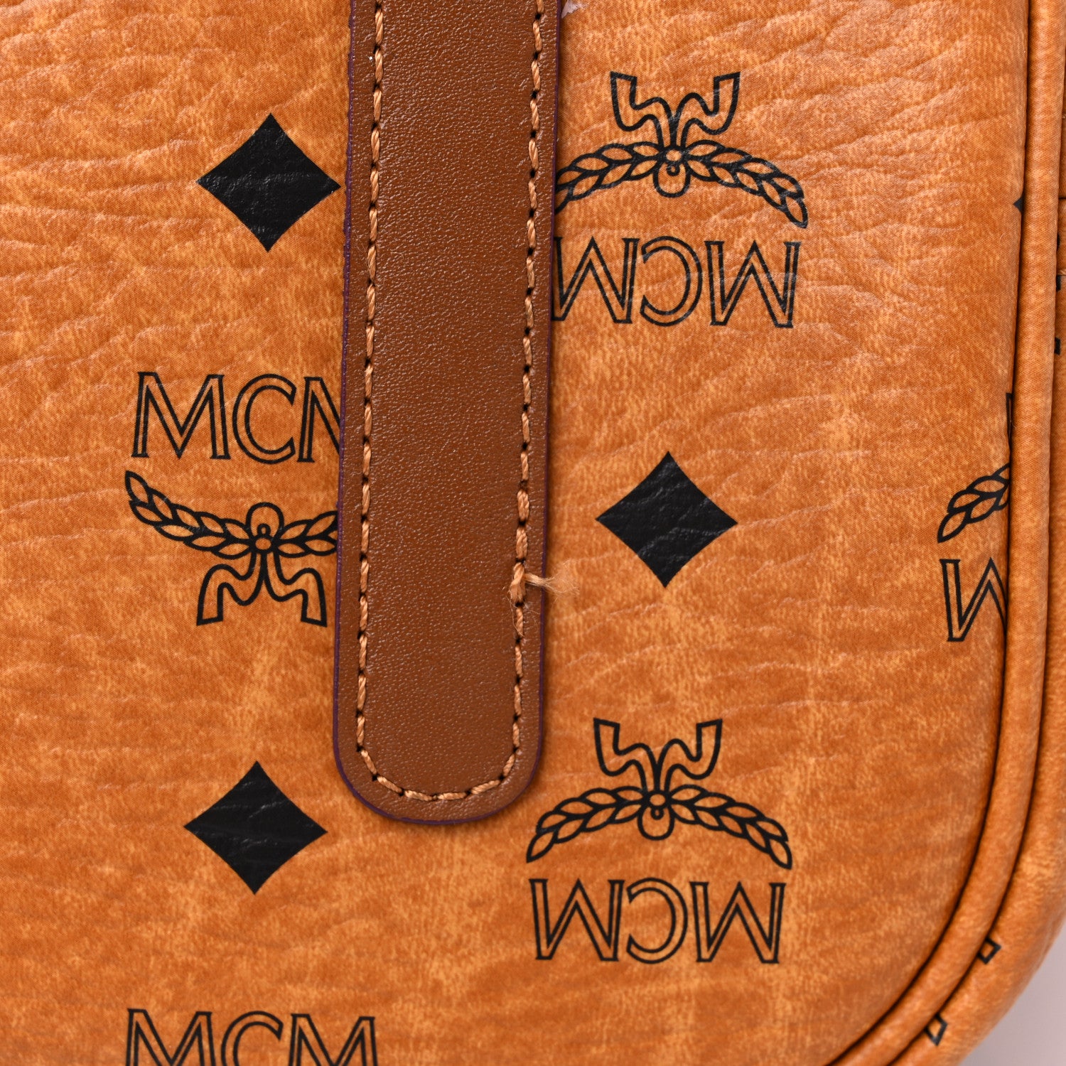 MCM Visetos Large Liz Reversible Shopper Tote Cognac 8 of 14
