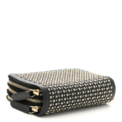 Chanel Bullskin Strass Studded Zip Around Phone Holder Black 4 of 8