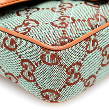 Gucci Monogram Multicolor Matelasse Diagonal Super Mini GG Marmont Shoulder Bag Blue Brown 9 of 10