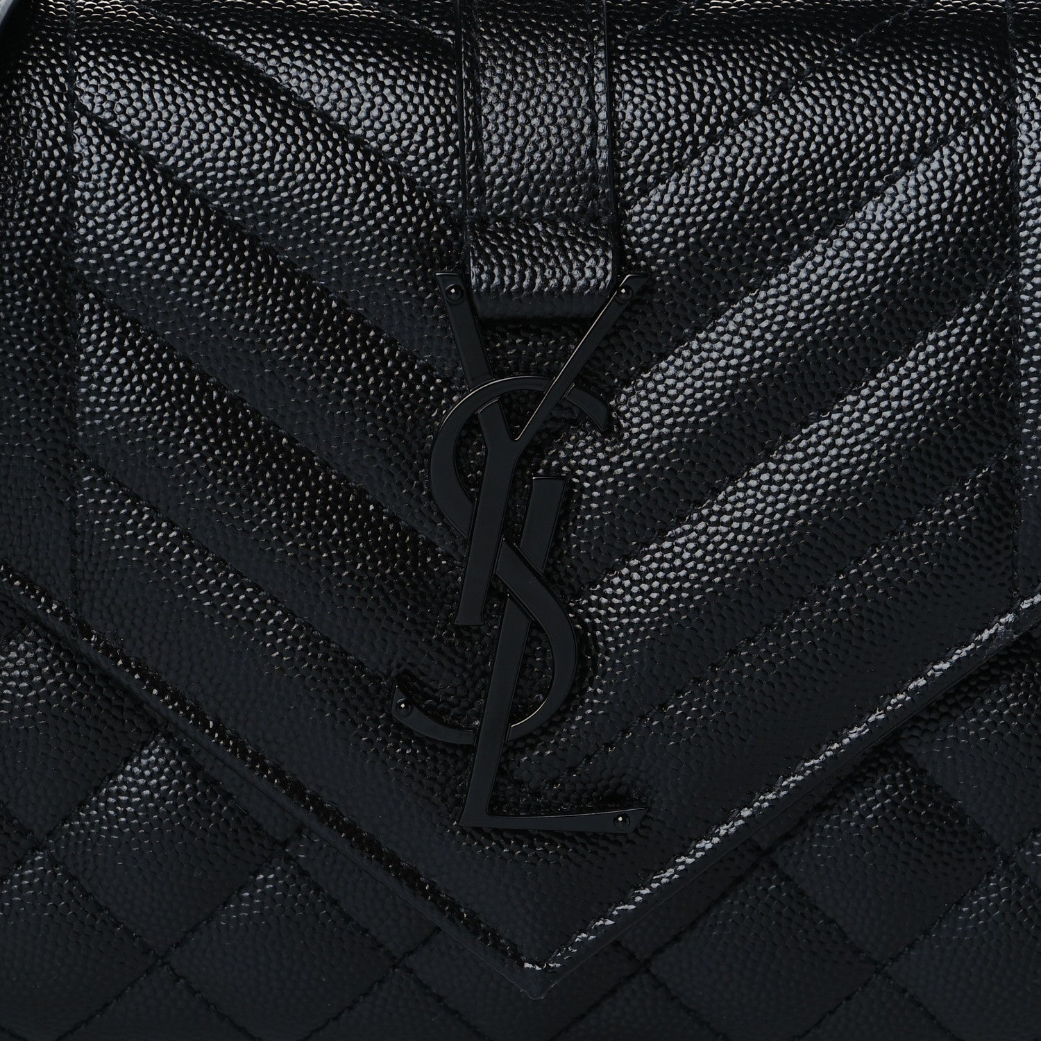 Saint Laurent Grain De Poudre Textured Mixed Matelasse Triquilt Small Monogram Satchel Black 6 of 8