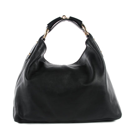 Gucci Calfskin Large Horsebit Chain Hobo Black 1 of 7