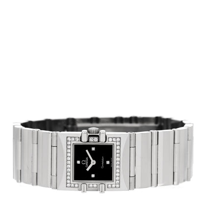 Omega Stainless Steel Diamond 19mm Constellation Quadra Quartz Watch Black 1528.46.00 2 of 5
