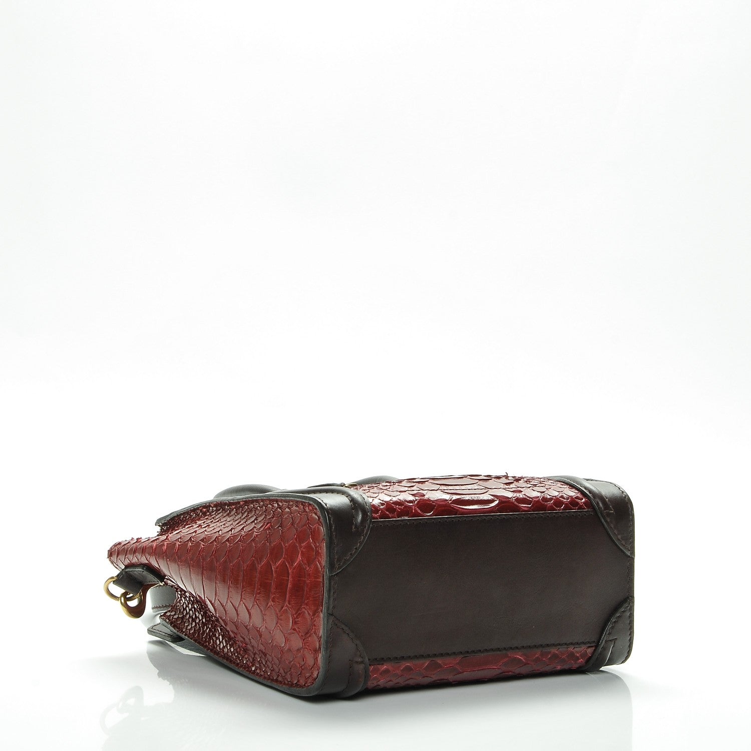 Celine Python Smooth Calfskin Nano Luggage Burgundy 4 of 6