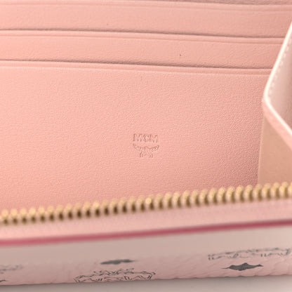 MCM Visetos Large Zip Around Wallet Powder Pink 6 of 9