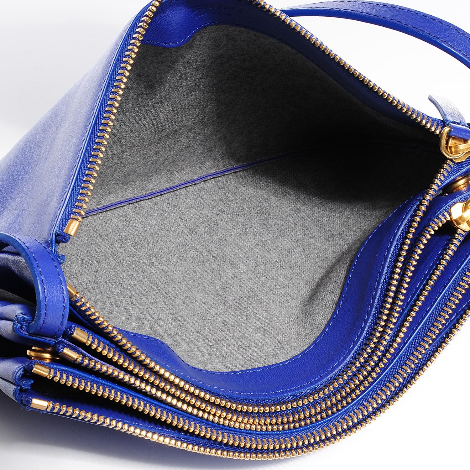 Celine Lambskin Small Trio Crossbody Bag Violet Blue 5 of 8