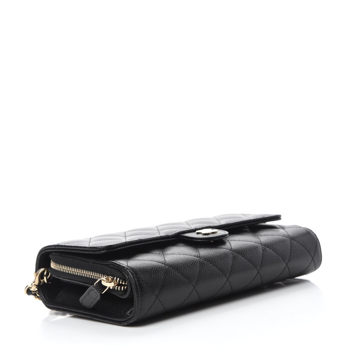 Chanel Caviar Quilted Phone Holder Wallet on Removable Chain Black 4 of 12