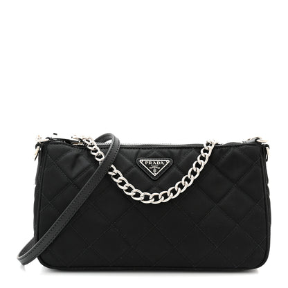 Prada Nylon Tessuto Impuntu Quilted Crossbody Bag Black 1 of 11