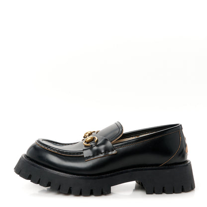 Gucci Cordovan Lux Womens Harald Horsebit 25mm Platform Loafers 39.5 Black 1 of 13