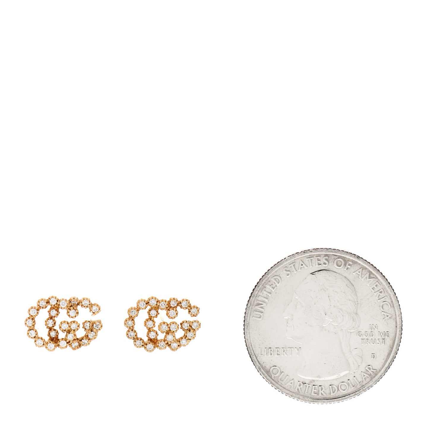 18K Yellow Gold Diamond Running G Earrings