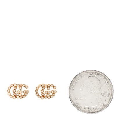 Gucci 18K Yellow Gold Diamond Running G Earrings 2 of 6