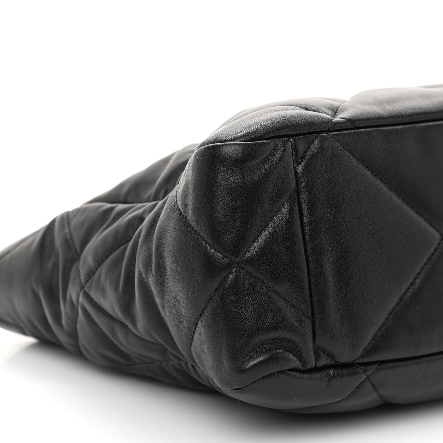 Chanel Lambskin Quilted Chanel 19 East West Shopping Bag Black 9 of 10