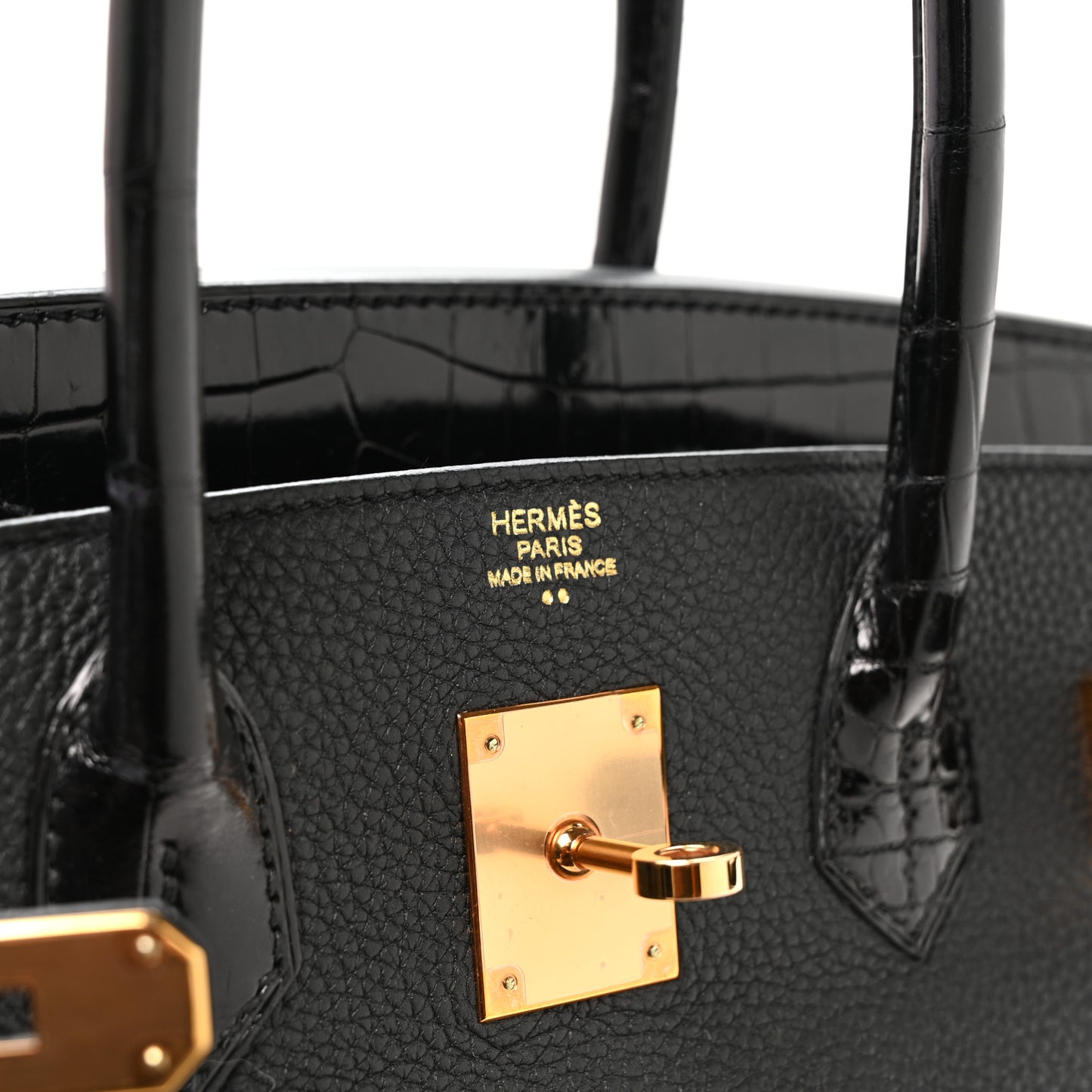 Togo Shiny Niloticus Crocodile Birkin Touch 30 Black