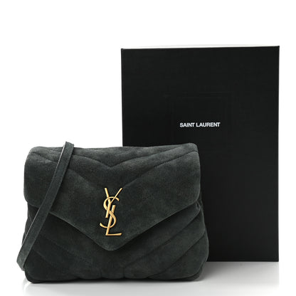 Saint Laurent Croute Velour Y Quilted Monogram Toy Loulou Crossbody Bag Dark Forest 12 of 12