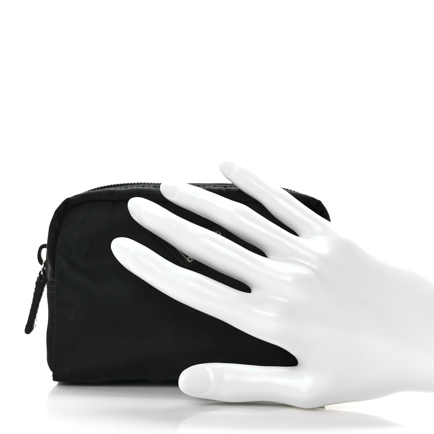 Nylon Tessuto Cosmetic Pouch Black