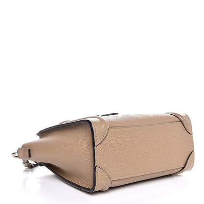 Celine Drummed Calfskin Nano Luggage Dune 5 of 8