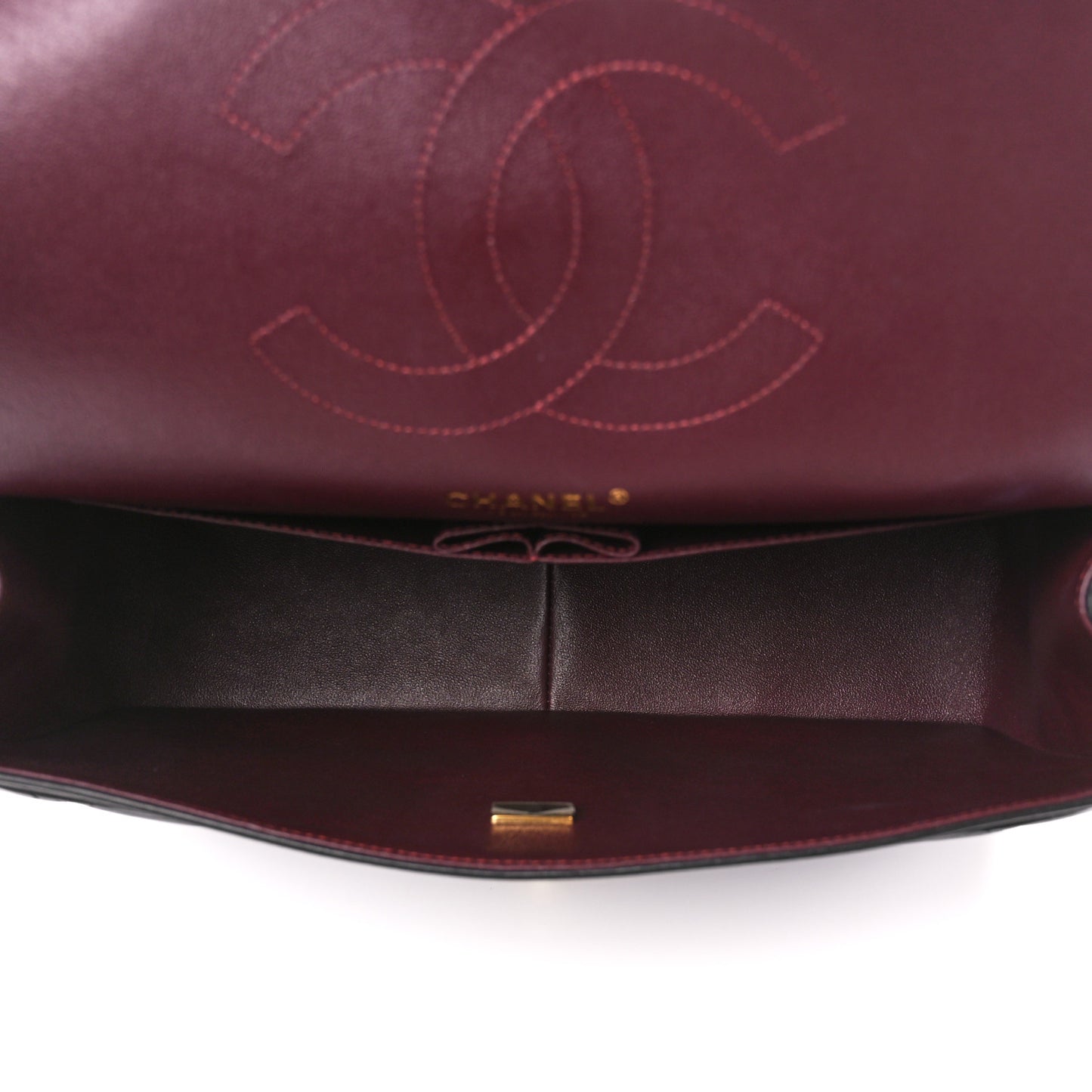 Lambskin Quilted Jumbo Double Flap Black