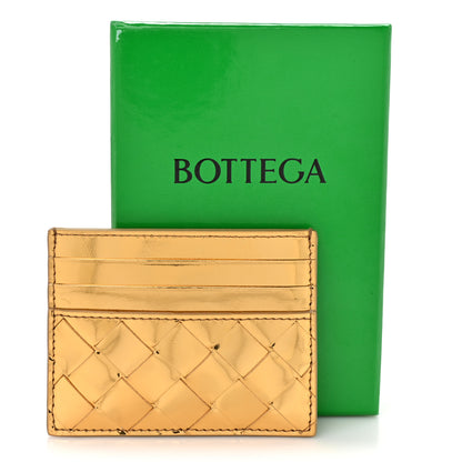 Bottega Veneta Metallic Nappa Intrecciato Card Case Gold 8 of 8