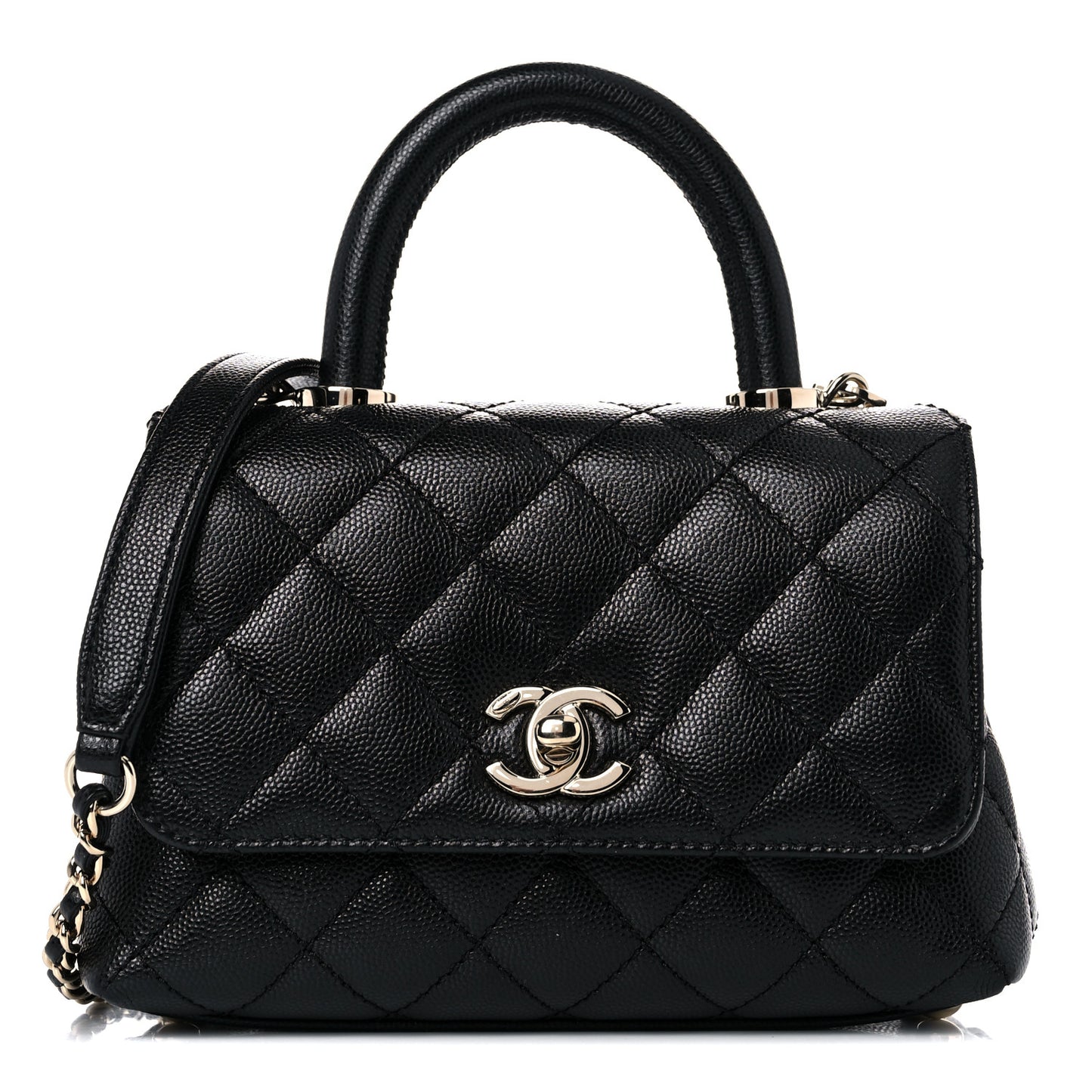 Caviar Quilted Extra Mini Coco Handle Flap Black