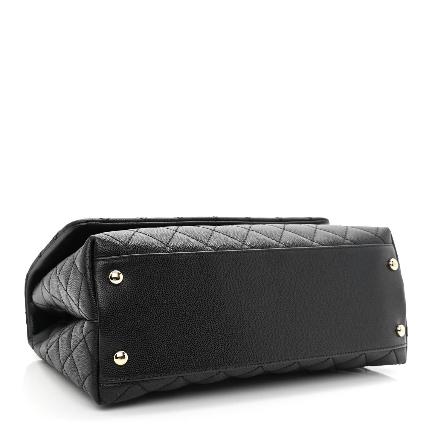 Caviar Quilted Small Coco Handle Flap Black