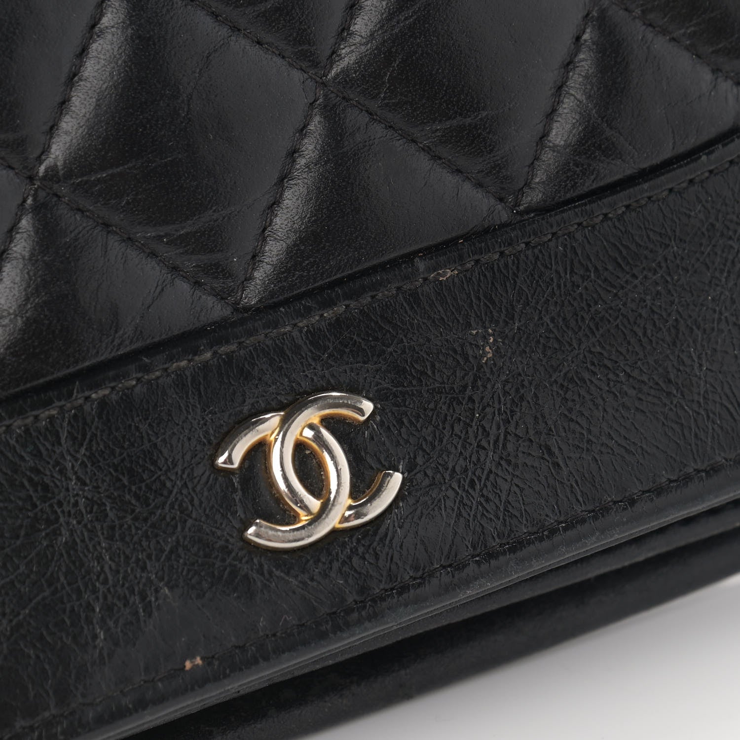 Chanel Aged Calfskin Quilted Gabrielle Wallet On Chain WOC Black 12 of 16