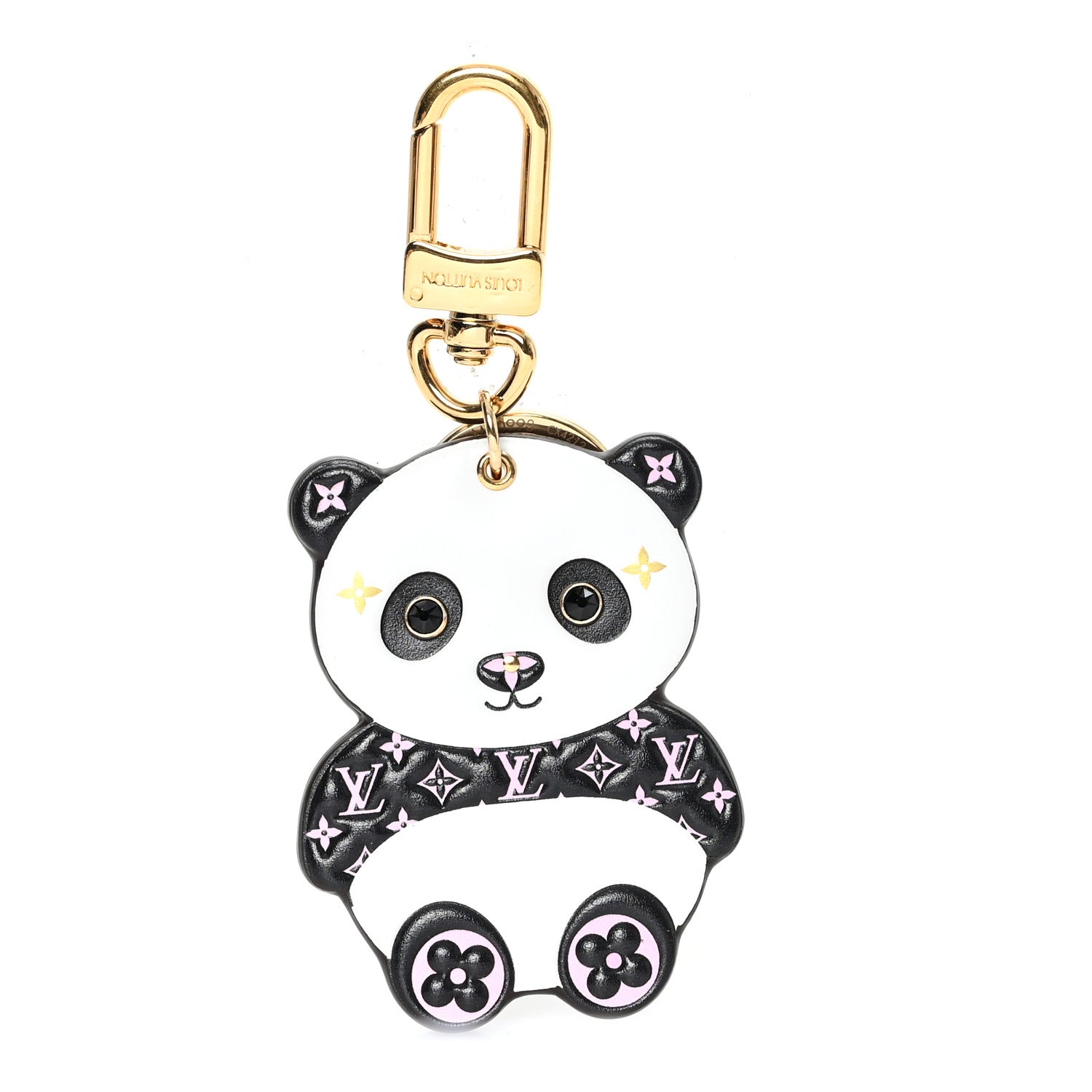 Louis Vuitton Monogram LV Panda Bag Charm Key Holder Black White 1 of 3