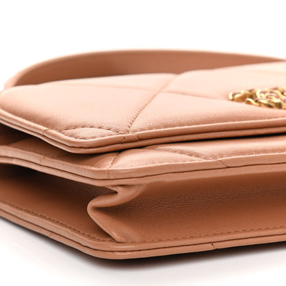 Chanel Lambskin Quilted Chanel 19 Wallet On Chain WOC Brown 10 of 12