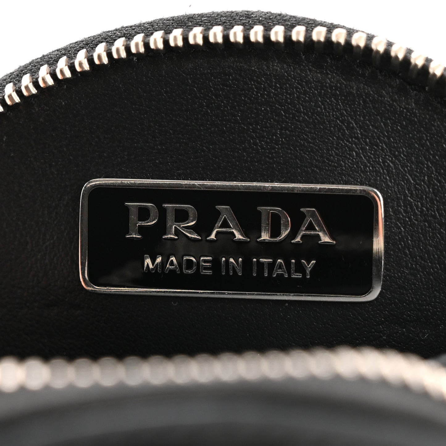 Spazzolato Round Coin Pouch Bag Charm Black
