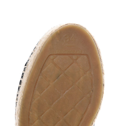 Chanel Goatskin Patent Calfskin CC Espadrille Mules 34 Black 9 of 13