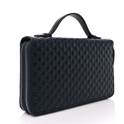 Gucci Microguccissima Zip Around Top Handle Travel Wallet Navy 3 of 9