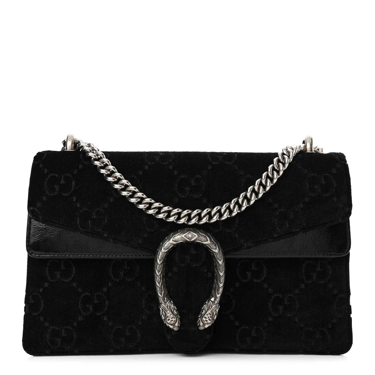 Gucci Velvet GG Monogram Small Dionysus Shoulder Bag Black 1 of 11