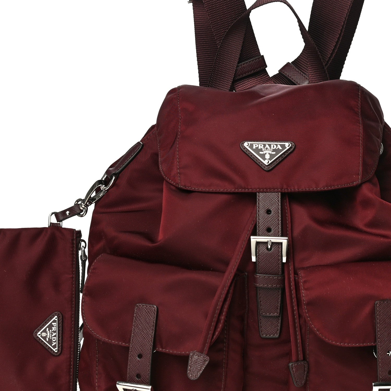 Prada Tessuto Nylon Vela Medium Backpack Bordeaux 6 of 9