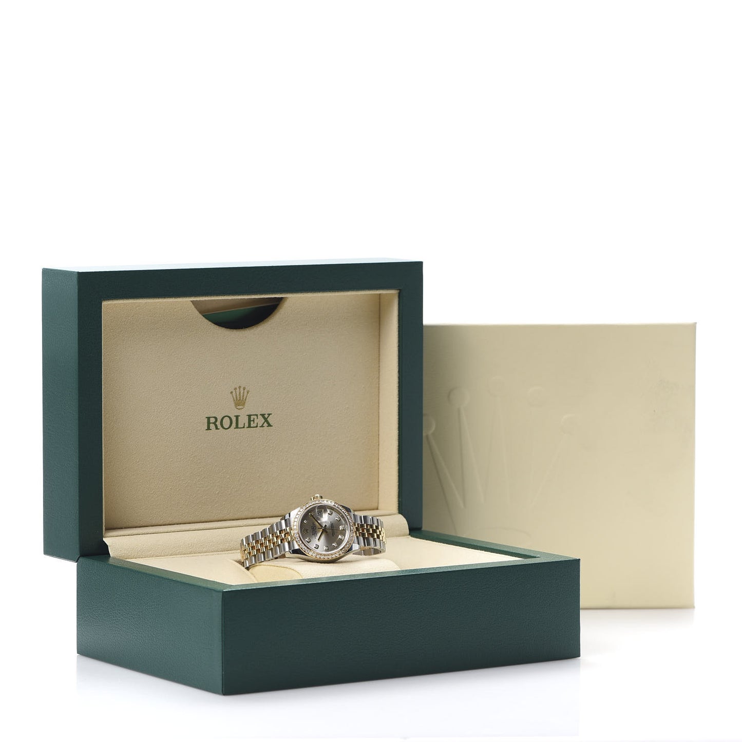 Stainless Steel 18K Yellow Gold Diamond 28mm Oyster Perpetual Datejust Watch Silver 279383