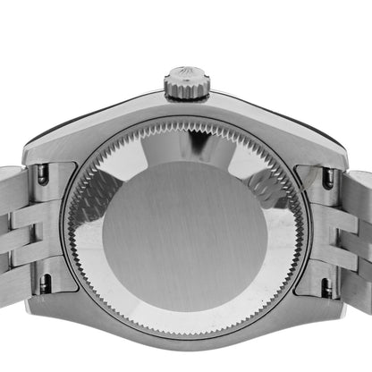 Rolex Stainless Steel 18K White Gold 31mm Oyster Perpetual Datejust Watch Black Roman 178274 4 of 5