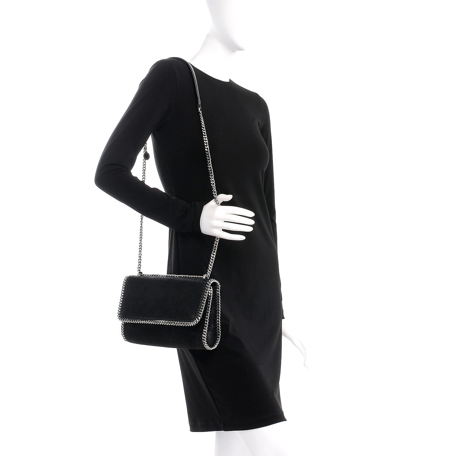 Stella McCartney Shaggy Deer Falabella Crossbody Bag Black 2 of 9