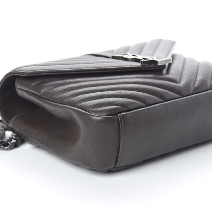 Saint Laurent Calfskin Matelasse Chevron Monogram Medium College Bag Faggio 8 of 9